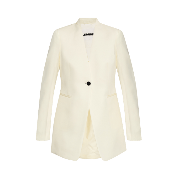 Jil Sander Compact Wool Grain De Poudre Jacket 'Ecru'