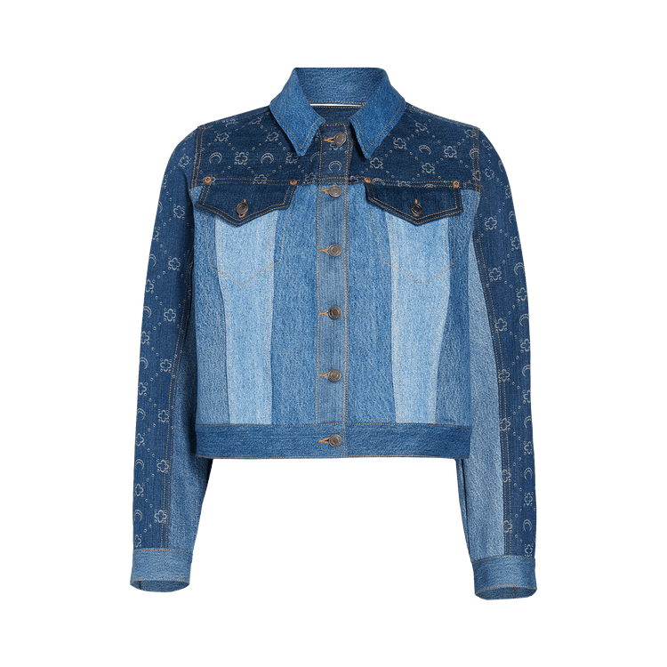 Marine Serre Regenerated Denim Moonogram Jacket 'Medium Dark Blue Moonogram'