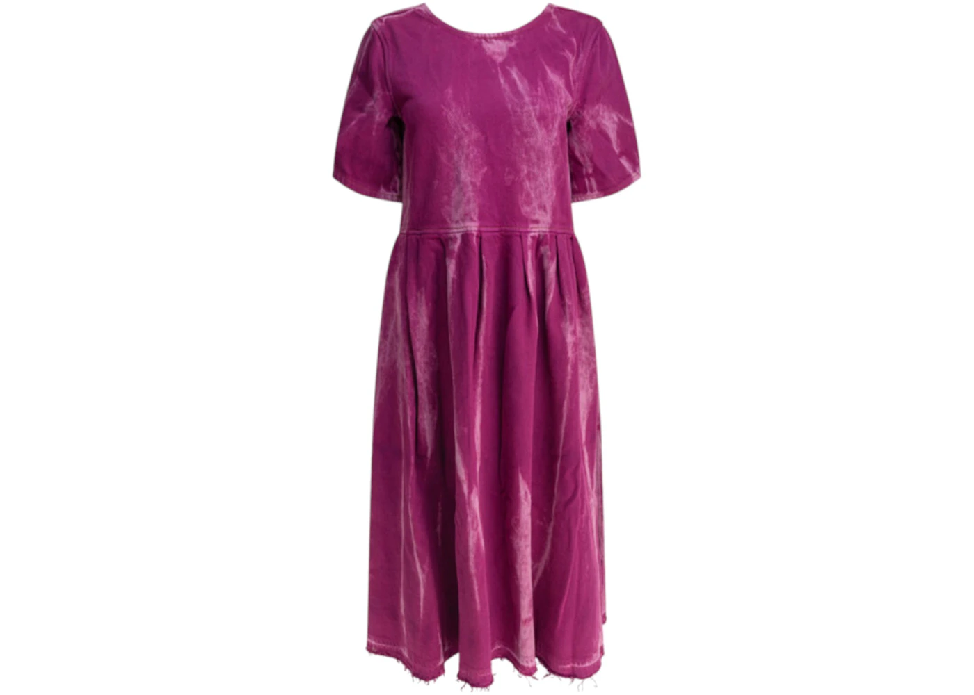 Ganni Women's Denim Midi Open Back Dress Purple