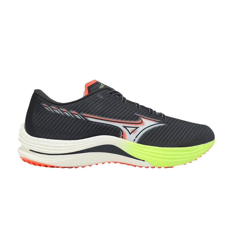 Mizuno Wave Rebellion 'Black White Neo Lime'