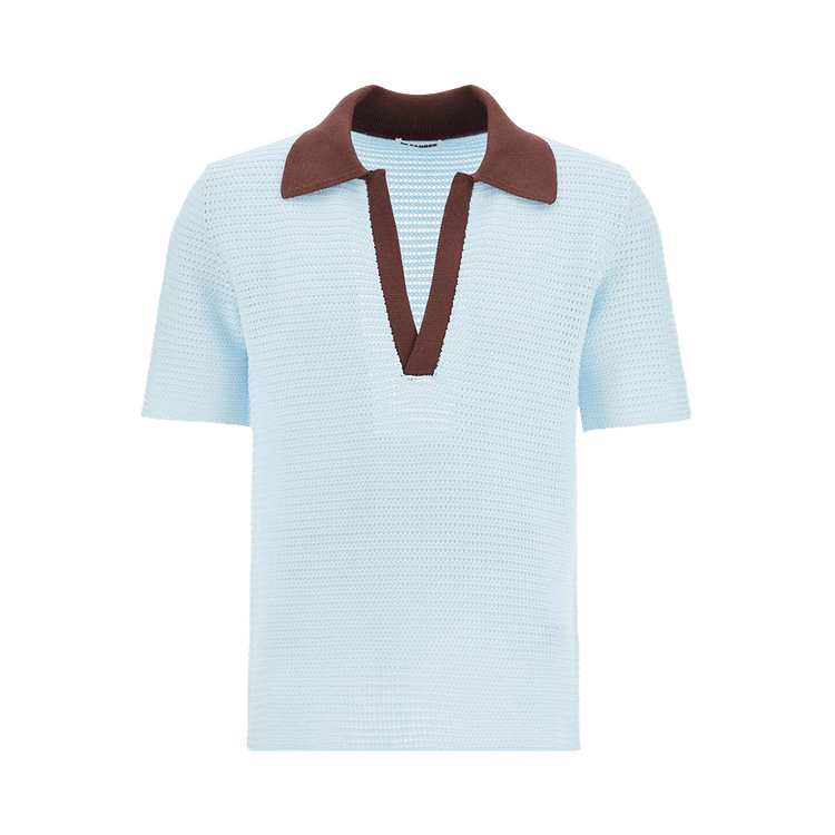 Jil Sander Short-Sleeve Knit Polo 'Powder Blue'