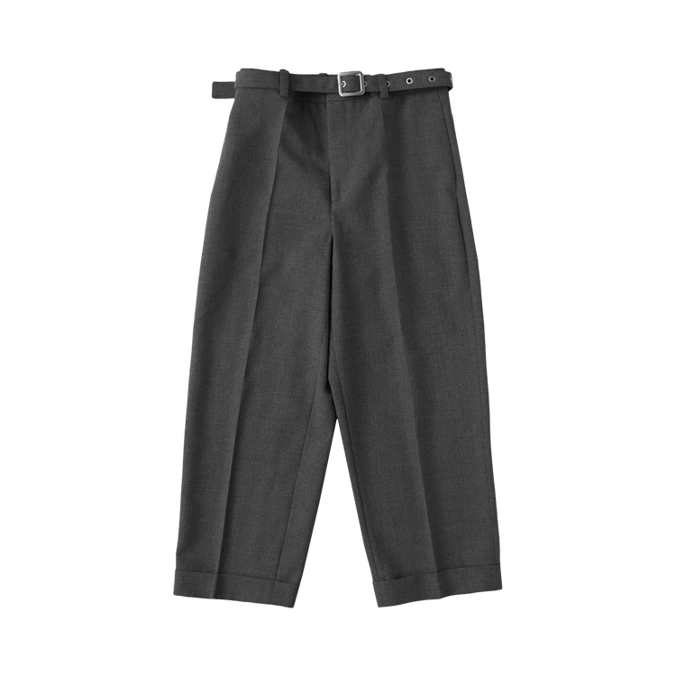 Jil Sander Wool Canvas Belted Trousers 'Volcanic Glass'