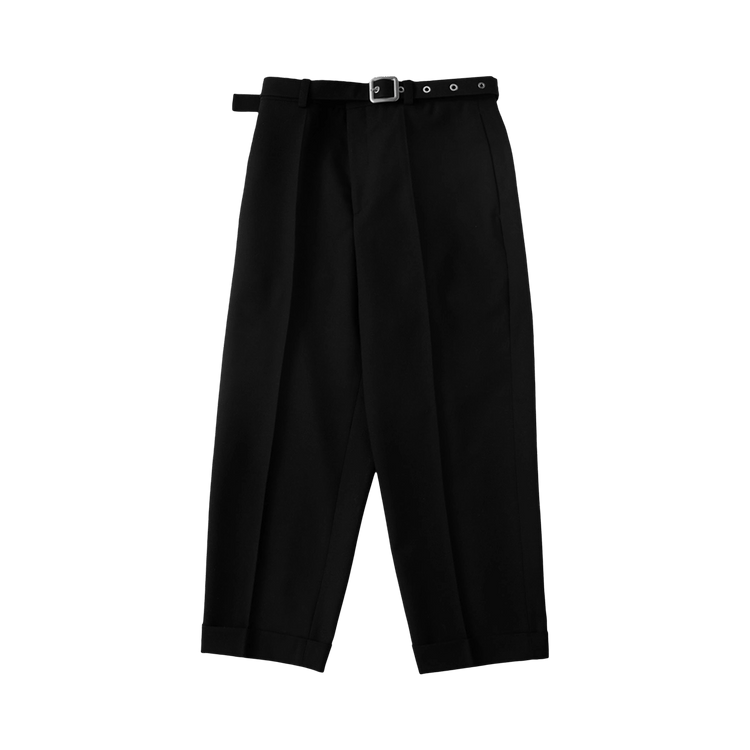Jil Sander Wool Canvas Belted Trousers 'Black'