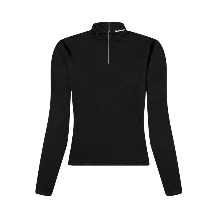 Jil Sander High Neck Logo Top 'Black'