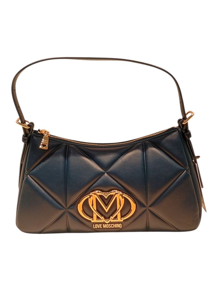 Love Moschino Quilted Logo Plaque Shoulder Bag