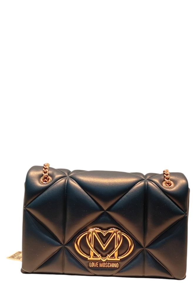 Love Moschino Quilted Logo Plaque Shoulder Bag