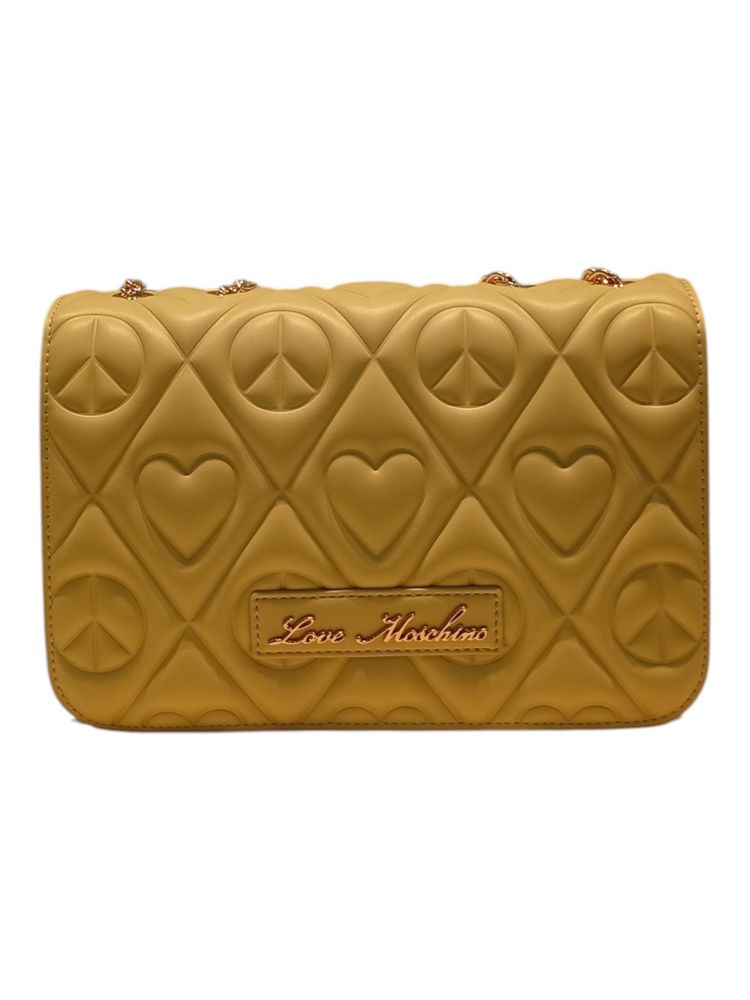 Love Moschino Quilted Logo Plaque Shoulder Bag