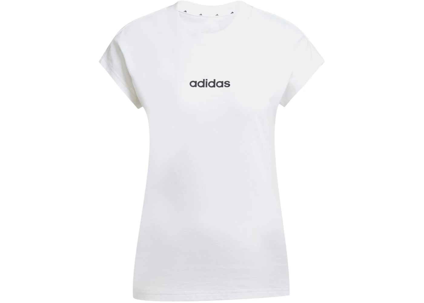 adidas Women's Essentials Linear Cotton T-Shirt White/Black