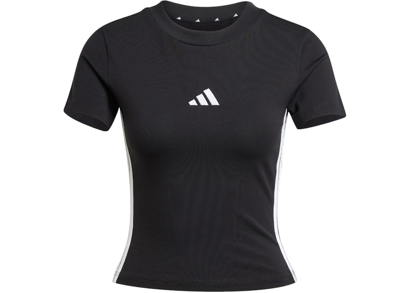adidas Women's Essentials 3-Stripes Slim Baby T-Shirt Black/White