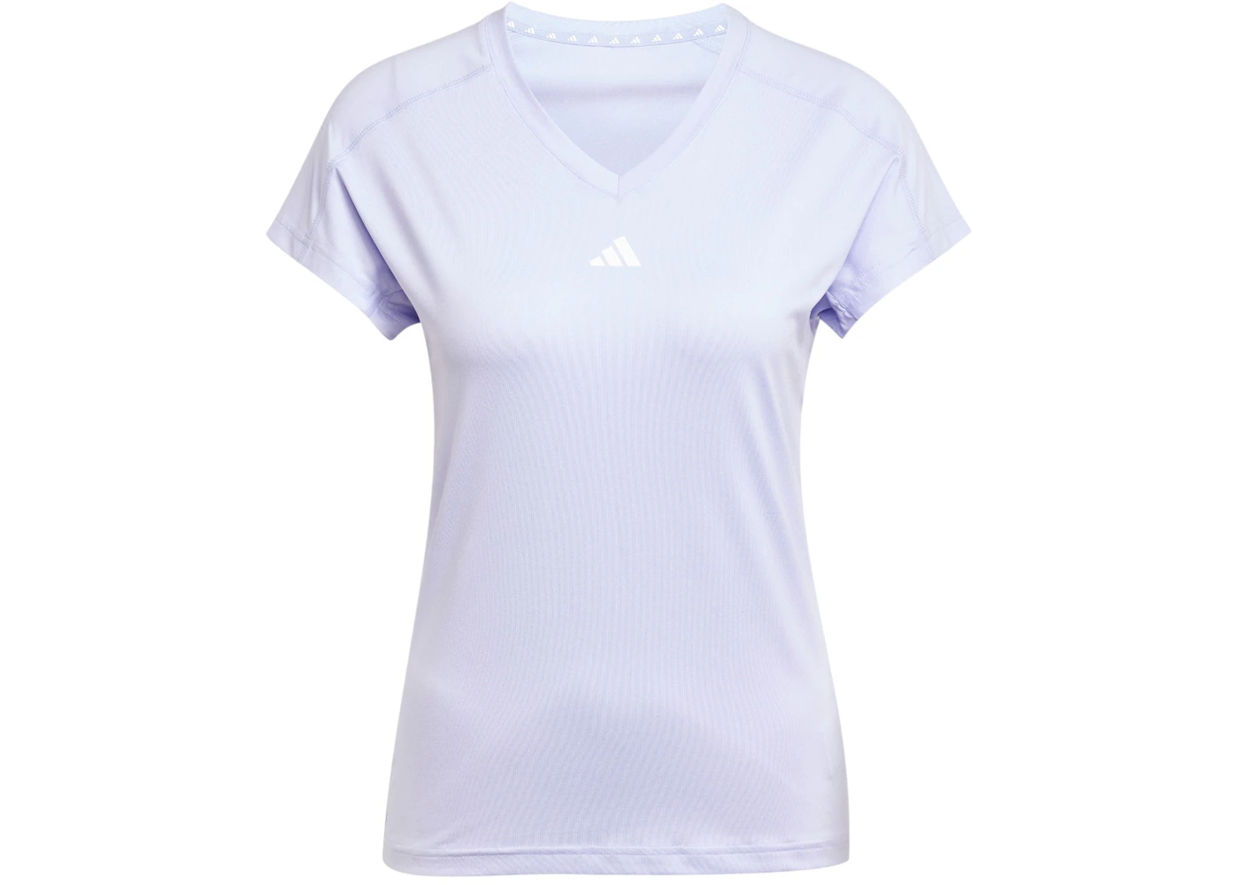 adidas Women's Aeroready Train Essentials Minimal Branding V-Neck T-Shirt Violet Tone/White