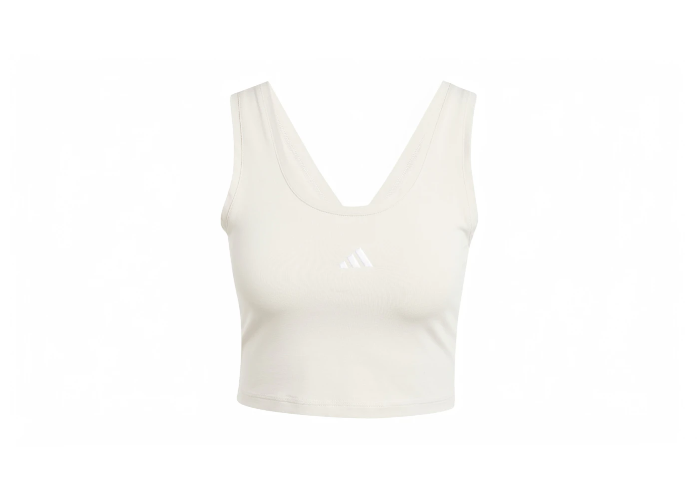 adidas Women's Essentials Small Logo Cotton Lifestyle Tank Top Wonder Alumina/White
