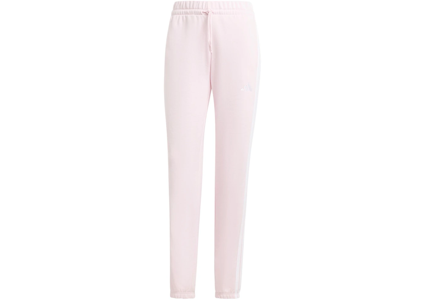 adidas Women's Essentials 3-Stripes French Terry Cuffed Pant Clear Pink/White