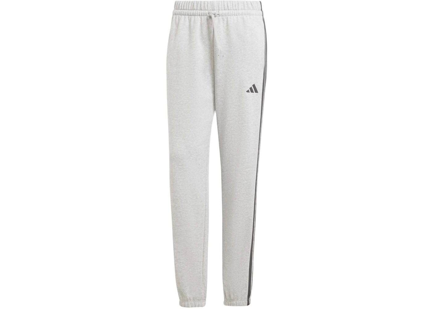 adidas Women's Essentials 3-Stripes French Terry Cuffed Pant Medium Grey Heather/Black