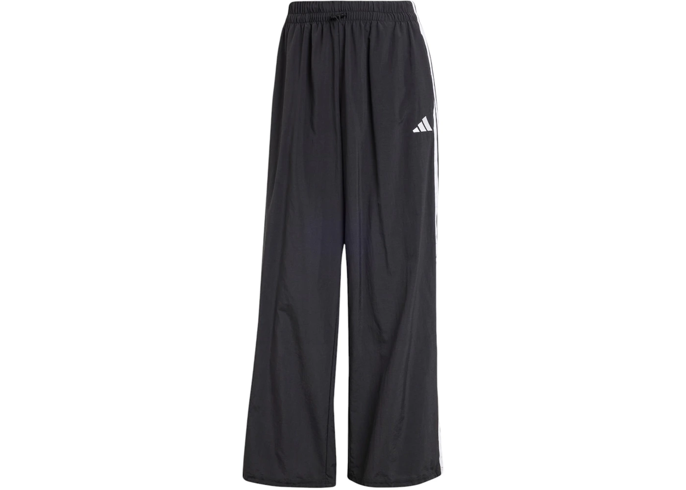 adidas Women's Essentials 3-Stripes Lifestyle Woven Parachute Tracksuit Bottoms Black/White