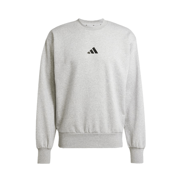 Adidas Essentials Feelcozy Fleece Sweatshirt 'Medium Grey Heather / Black'