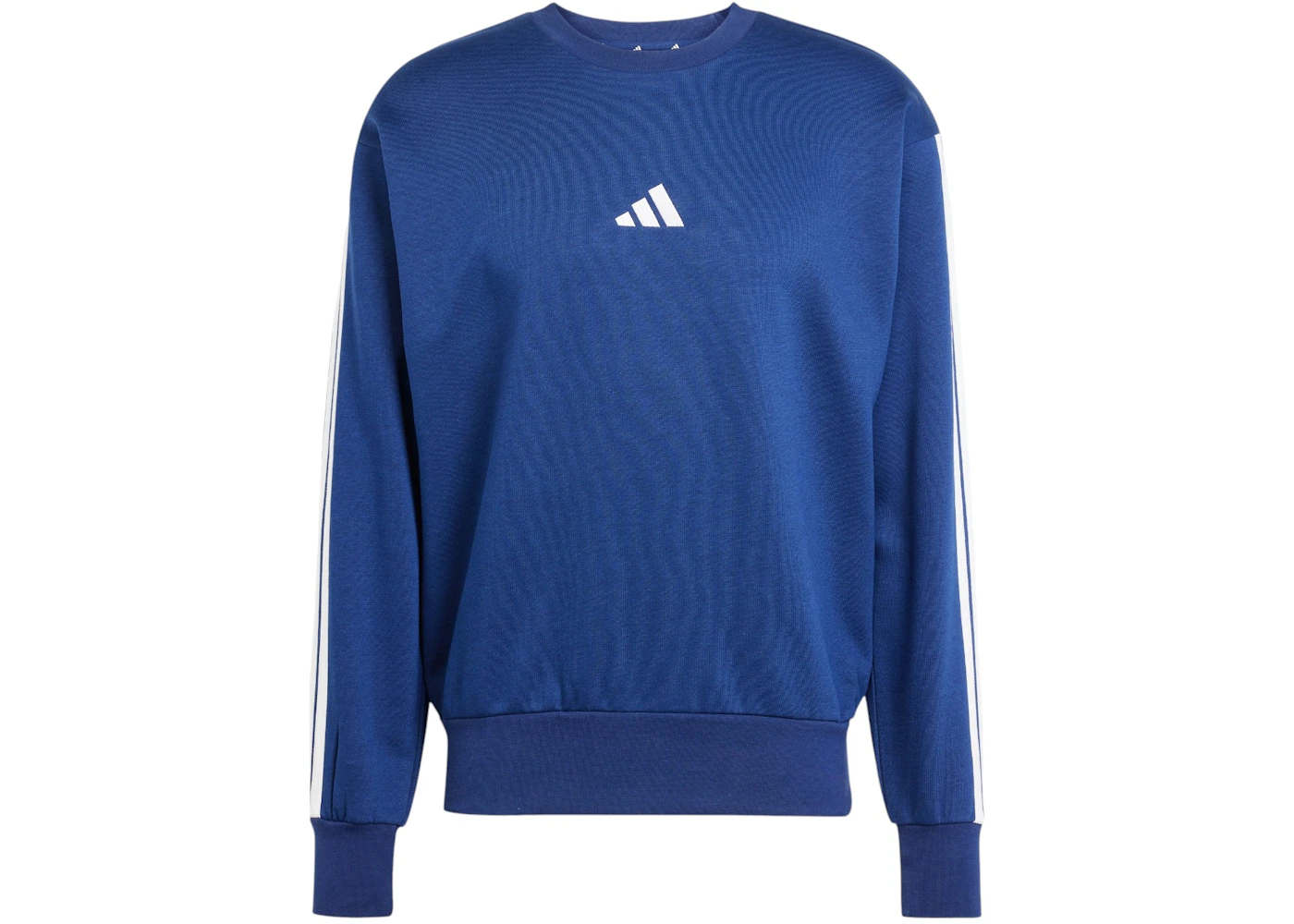 adidas Essentials 3-Stripes Fleece Sweatshirt Dark Blue White