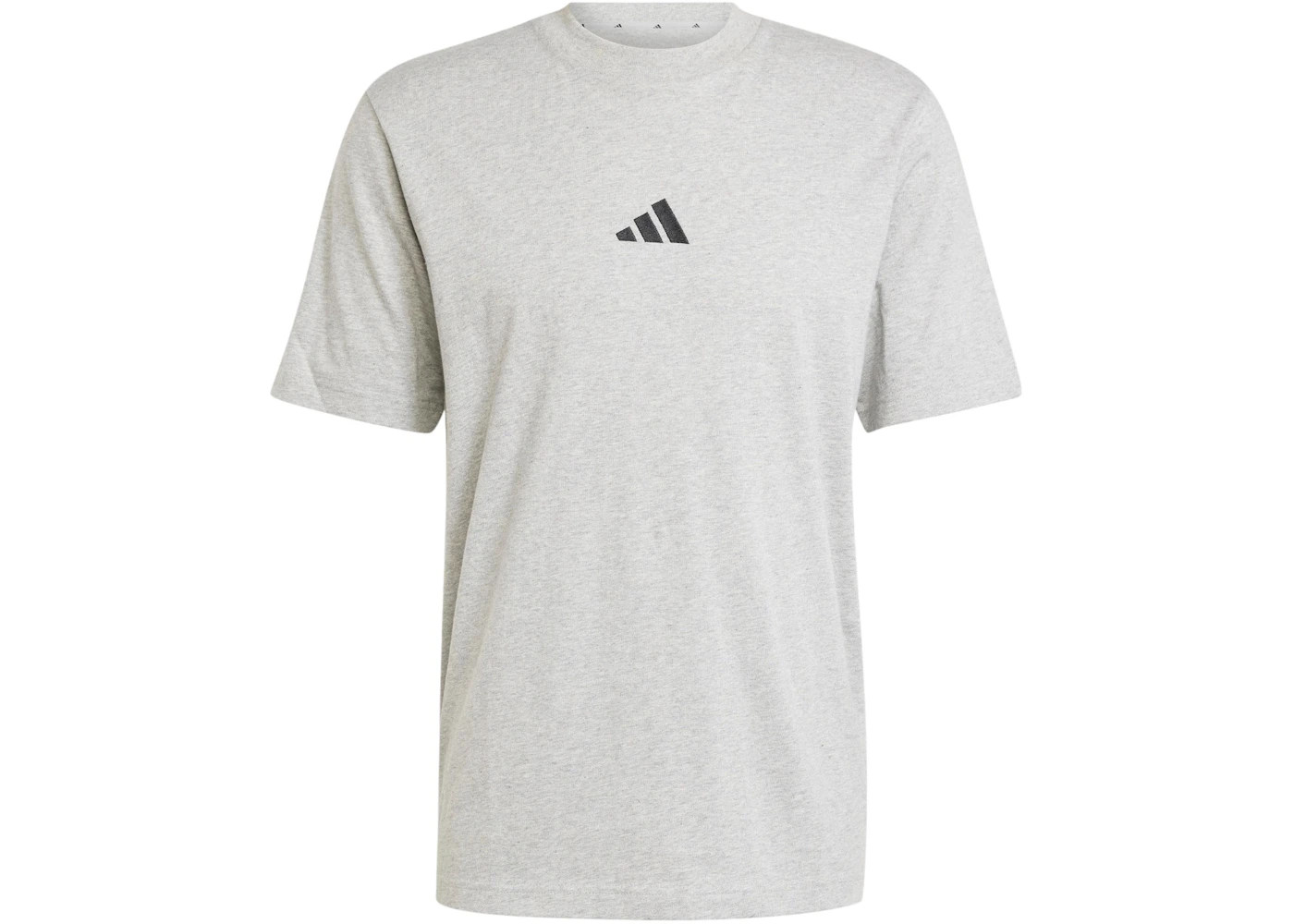 adidas Essentials Small Logo Single Jersey Tee Medium Grey Heather Black