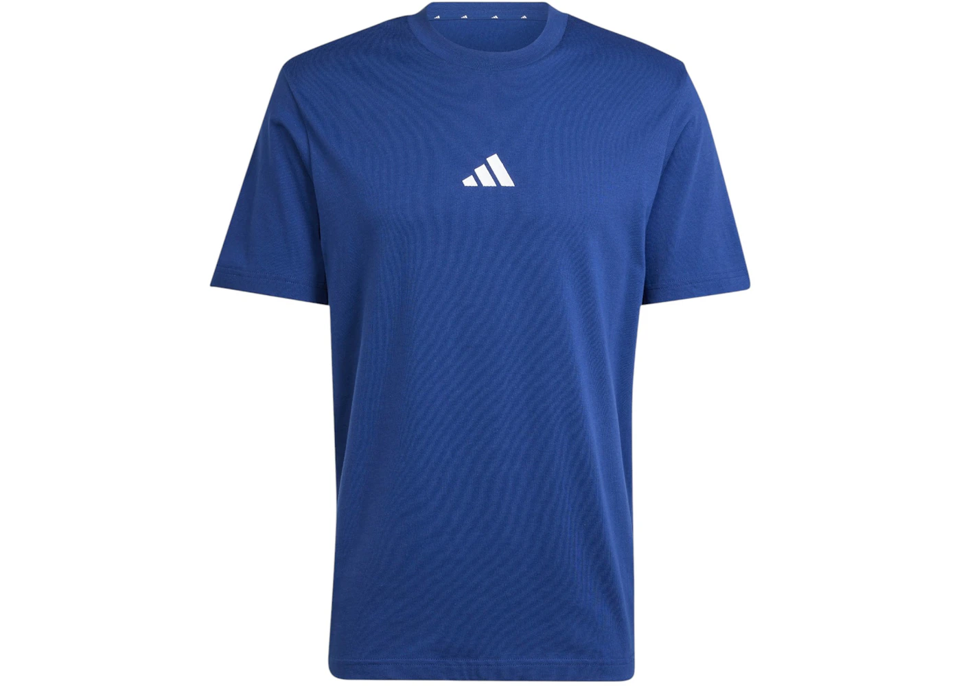 adidas Essentials Small Logo Single Jersey Tee Dark Blue White