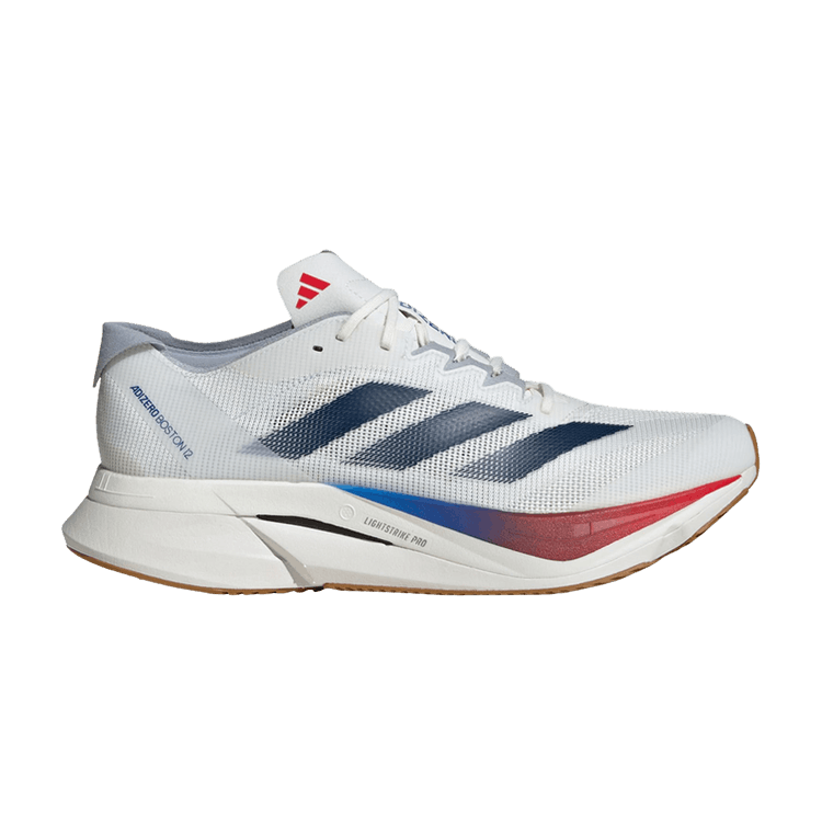 adidas Adizero Boston 12 'White Dark Blue Pure Ruby'
