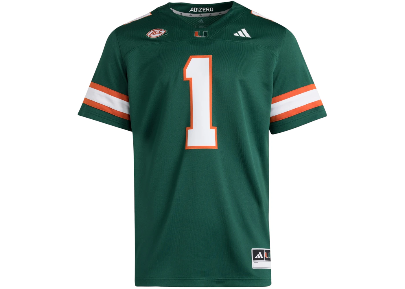 adidas Hurricanes Premier Green Alternate Jersey Miami Dark Green