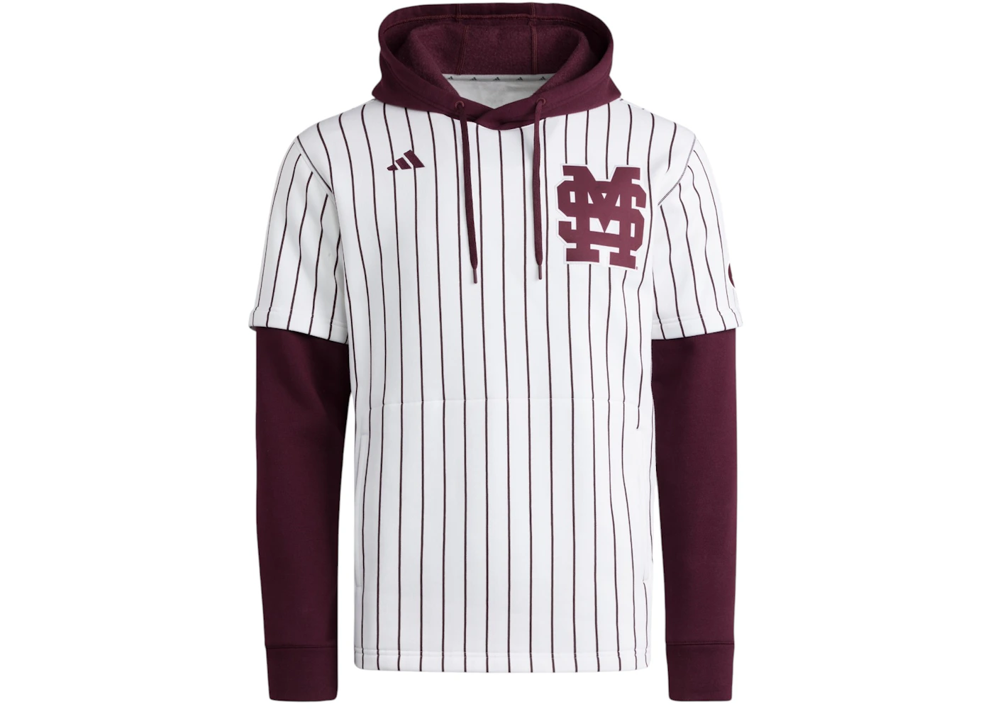adidas Bulldogs Jersey Hoodie Mississippi State White Team Maroon