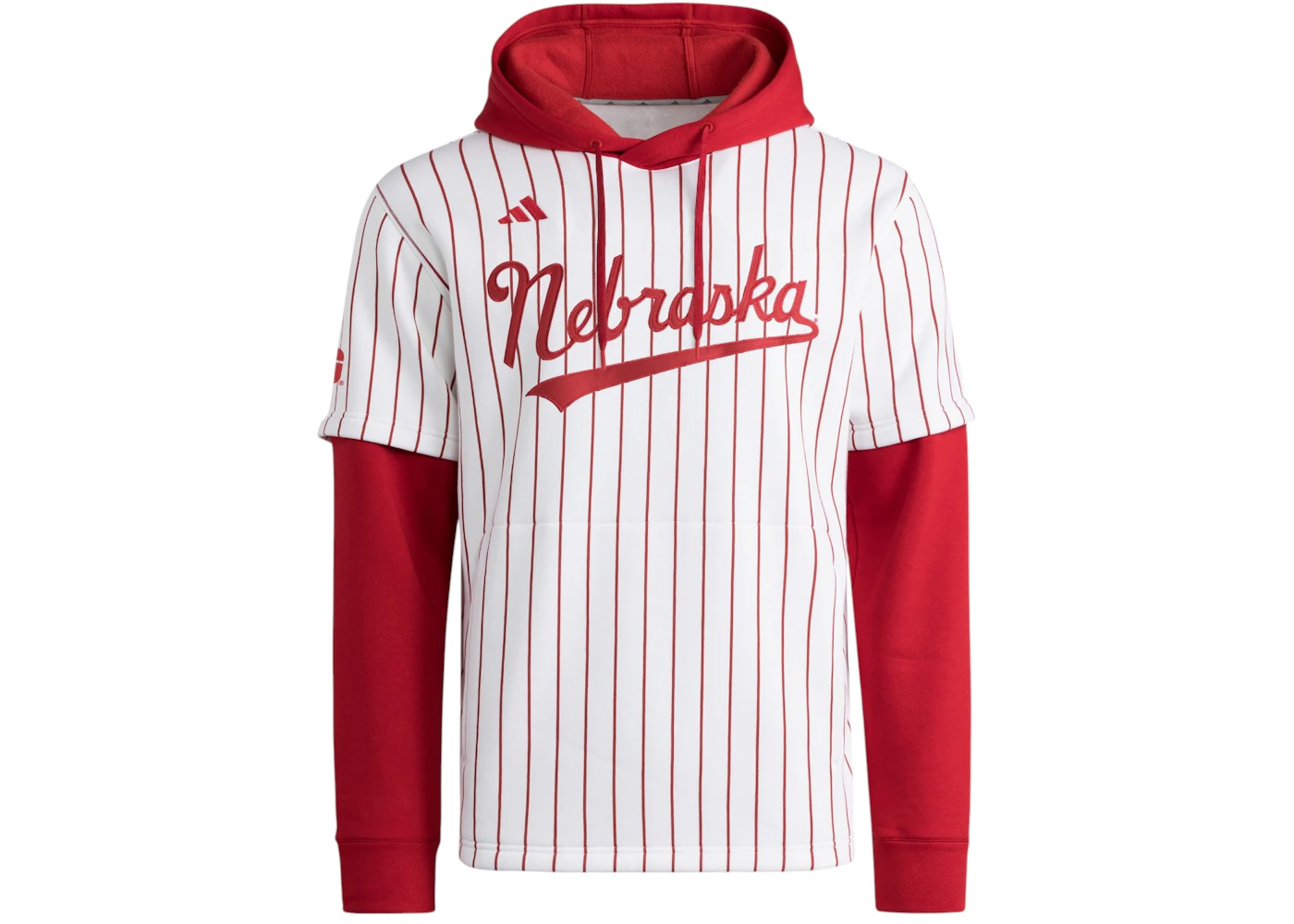 adidas Cornhuskers Hooded Jersey Nebraska White Team Power Red