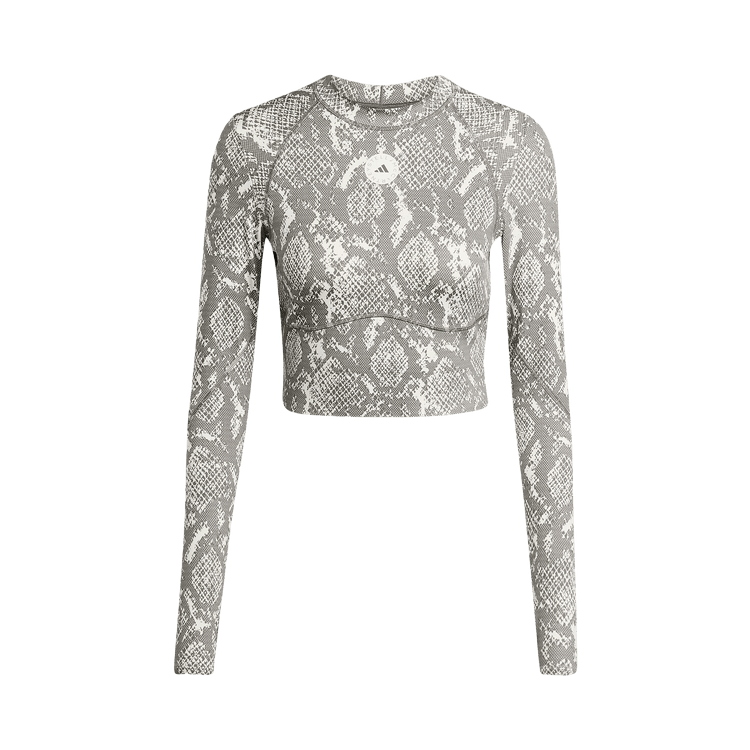 Adidas x Stella McCartney Training Long-Sleeve Crop Printed 'Almond Milk-Smc/Charcoal'
