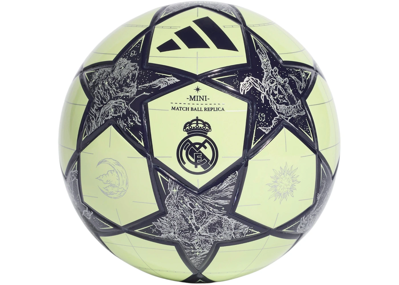 adidas UCL Real Madrid Mini Ball Almost Lime/Silver Metallic/Noble Ink