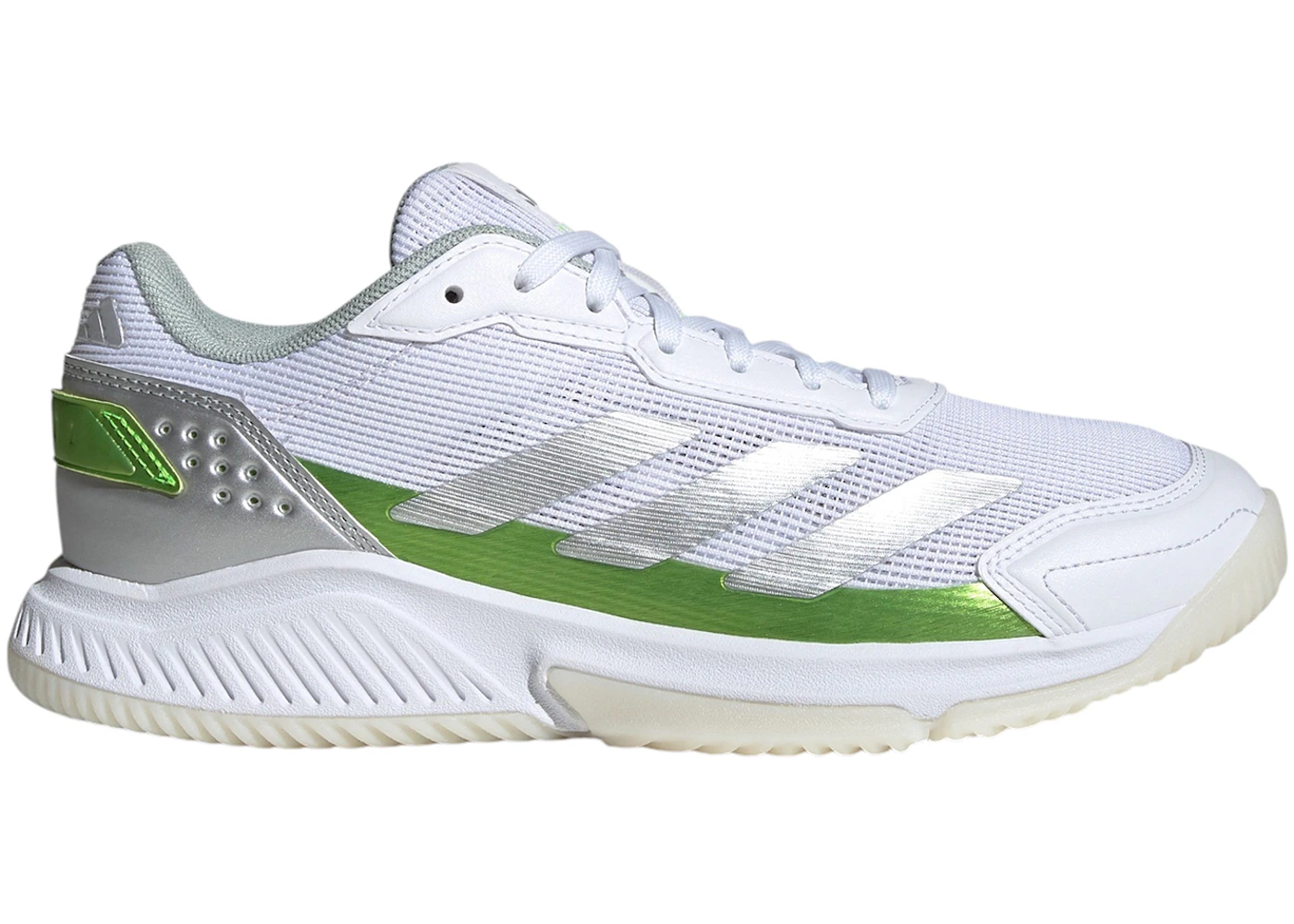 adidas Courtquick Padel Cloud White Silver Metallic Lucid Lemon (Women's)
