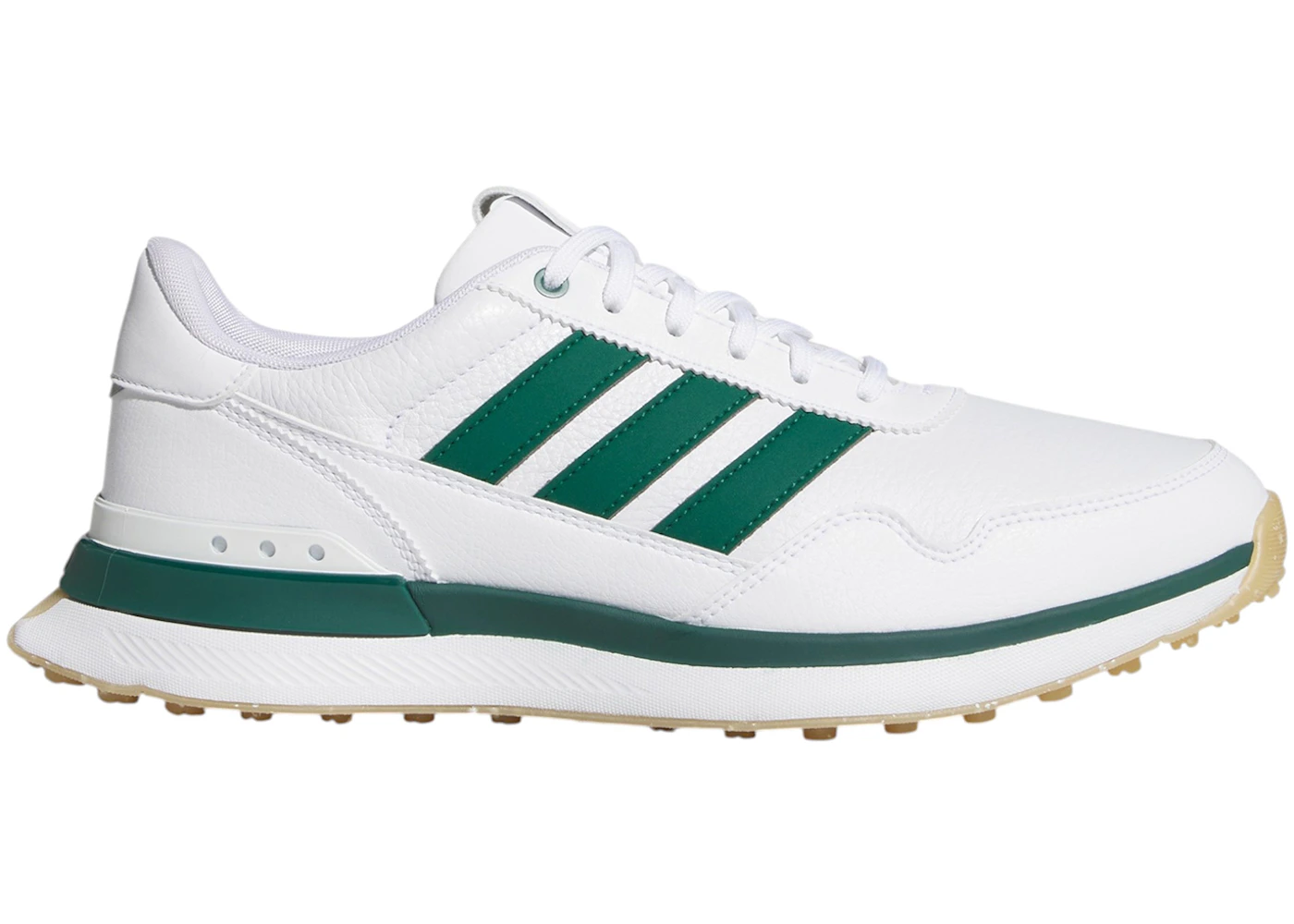 adidas S2G 26 Leather Spikeless Golf White Collegiate Green Gum