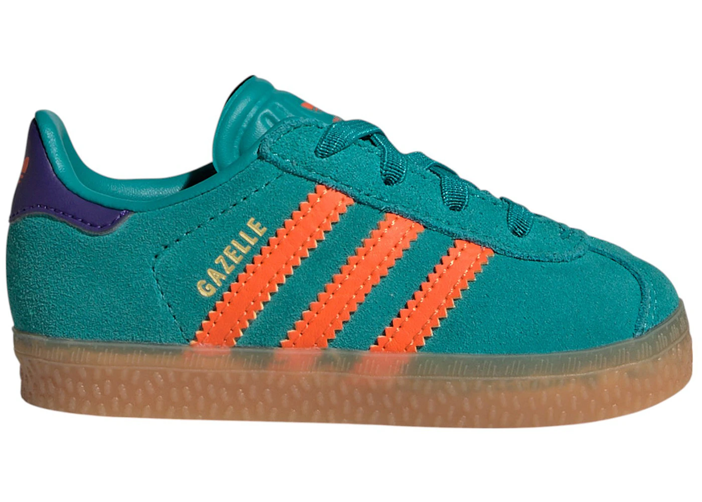 adidas Gazelle Comfort Closure Pure Teal Impact Orange Collegiate Purple (TD)