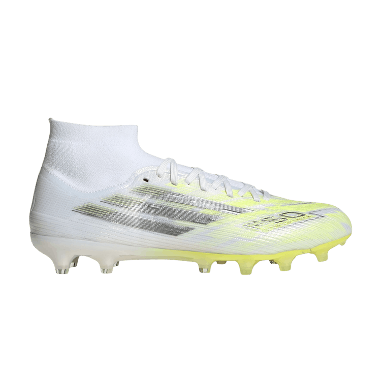 adidas Wmns F50 Sparkfusion Pro Mid Cut FG MG 'Cloud White Iron Metallic Hi-Res Yellow'