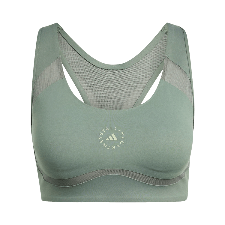 Adidas x Stella McCartney Power Impact Training Bra Medium Support 'Stone Green'