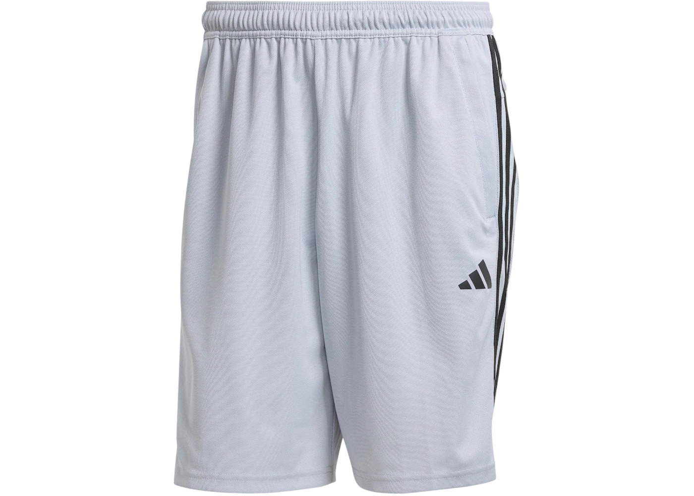 adidas Train Essentials Pique 3-Stripes Shorts Halo Silver Black