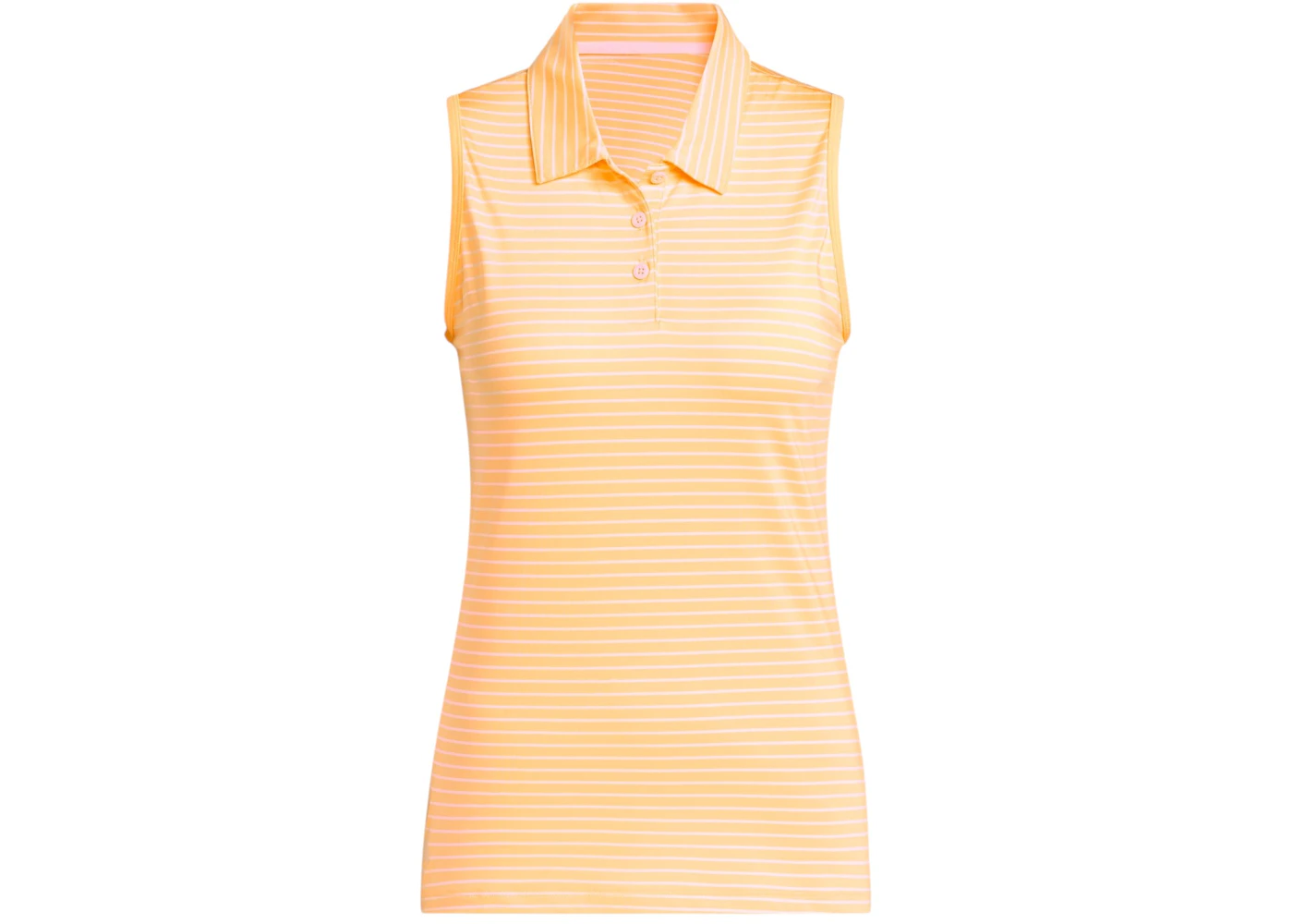 adidas Women's Performance Stripe Sleeveless Polo Shirt Semi Ice Tangerine
