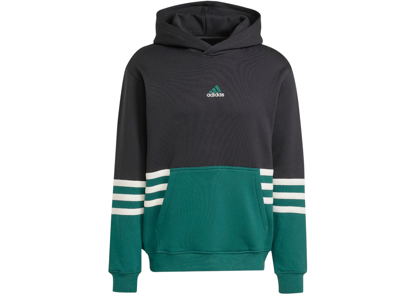 adidas Cutline Hoodie Black Collegiate Green