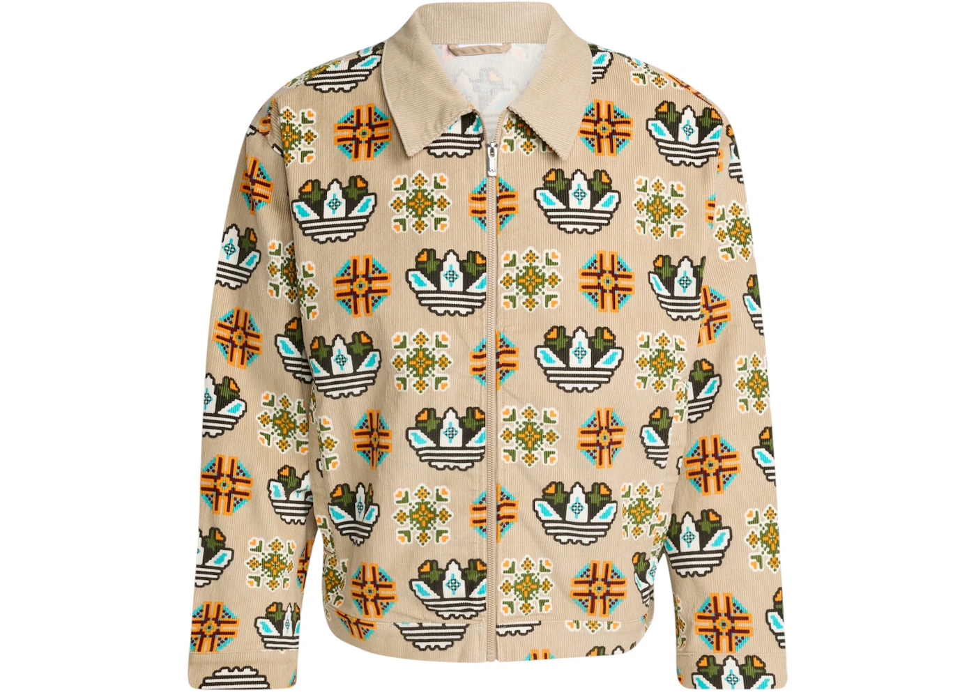 adidas Monogram Allover Print Loose Coach Jacket Trace Khaki