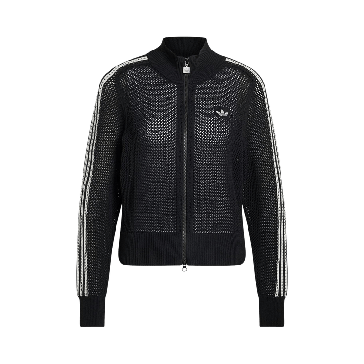 Adidas Knitted Crochet Firebird Track Top 'Black'