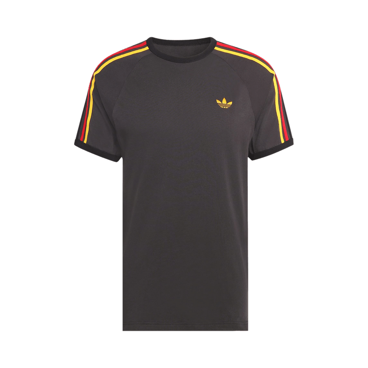 Adidas Originals 3-Stripes Tee 'Utility Black/Collegiate Gold/Power Red'