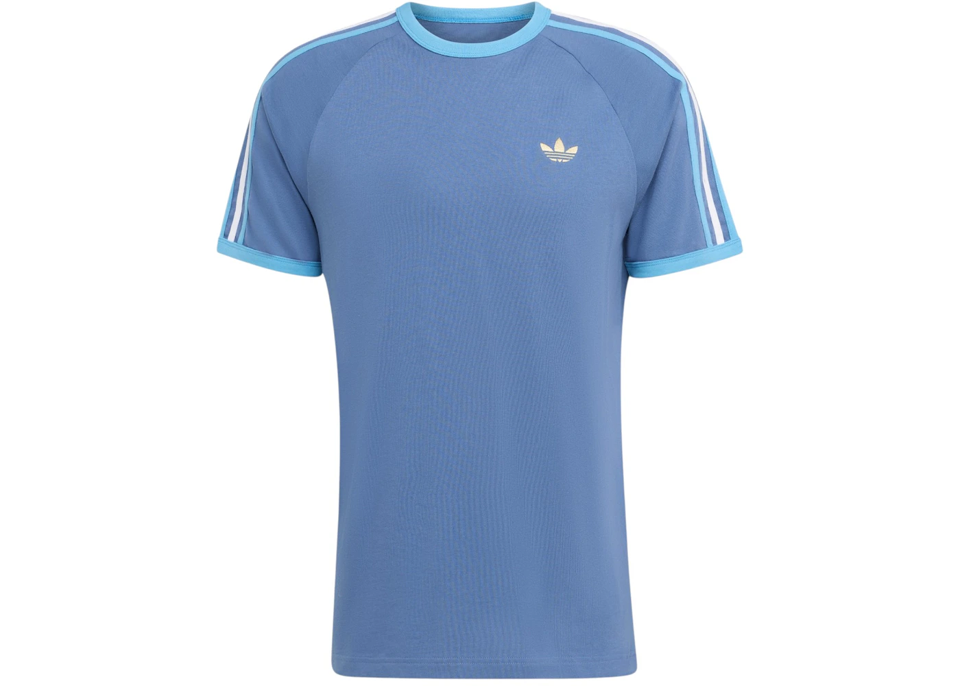 adidas 3-Stripes Tee Crew Blue Light Blue White