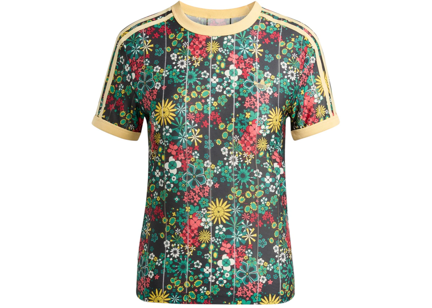 adidas Women's Liberty London 3 Stripes Tee Black/Bold Green/Collegiate Green/EQT Yellow