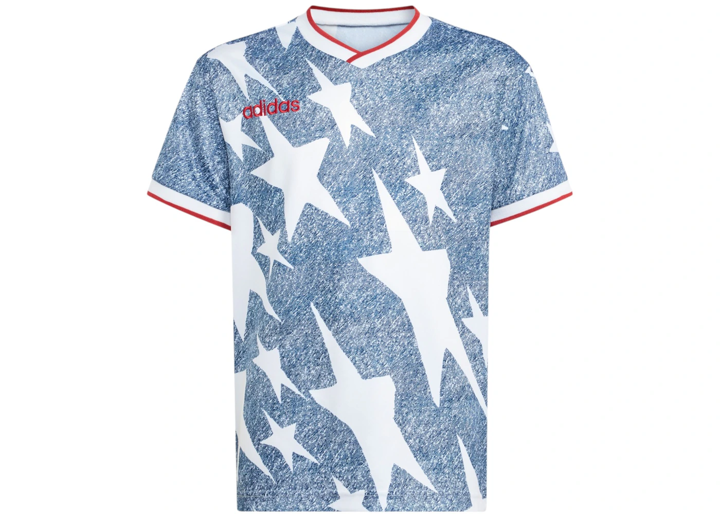 adidas Kids Denim Graphic Jersey White Dark Blue