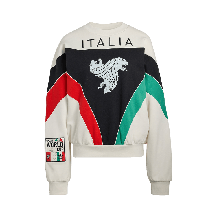 Adidas Italia Coppa Del Mundo Crew Sweater 'Cloud White/Black/Vivid Red/Semi Court Green'