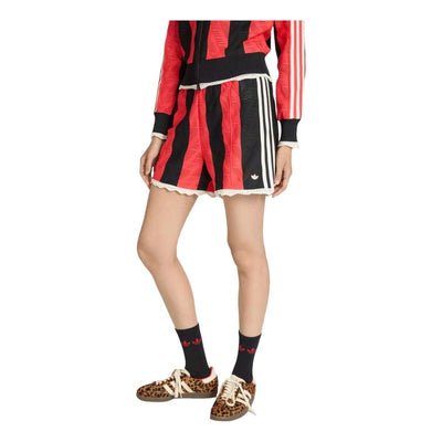(WMNS) adidas Originals Firebird Open-Knit Crochet Loose Shorts Asia Sizing 'Black Semi Lucid Red'