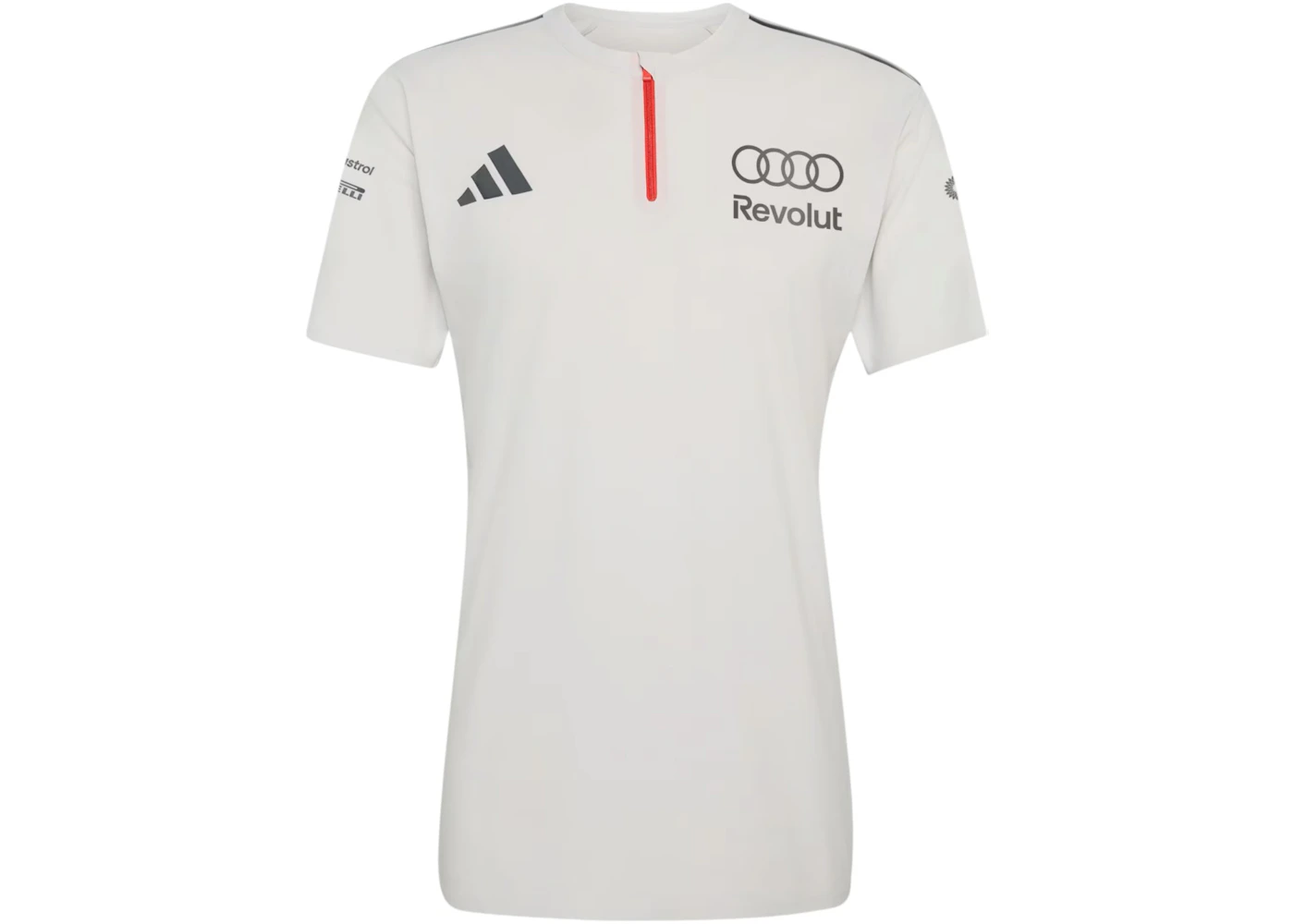 adidas Audo Revolut F1 Team Engineers & Marketing Short Sleeve Polo Chalk Pearl/Iron Metallic