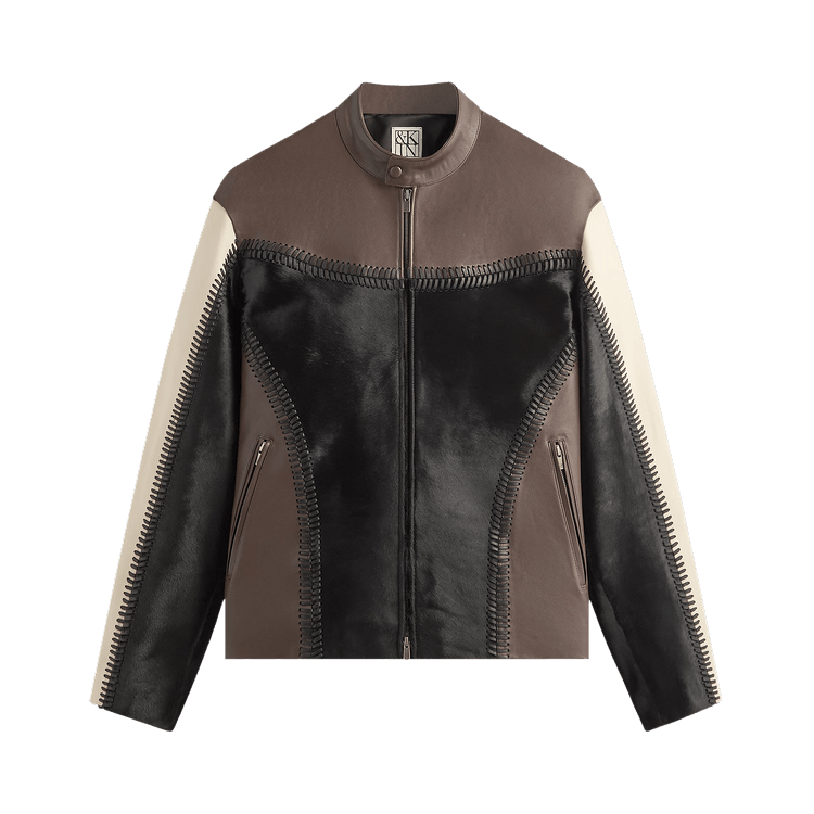 Kith &Kin Combo Leather Avari Moto Jacket 'Hickory'