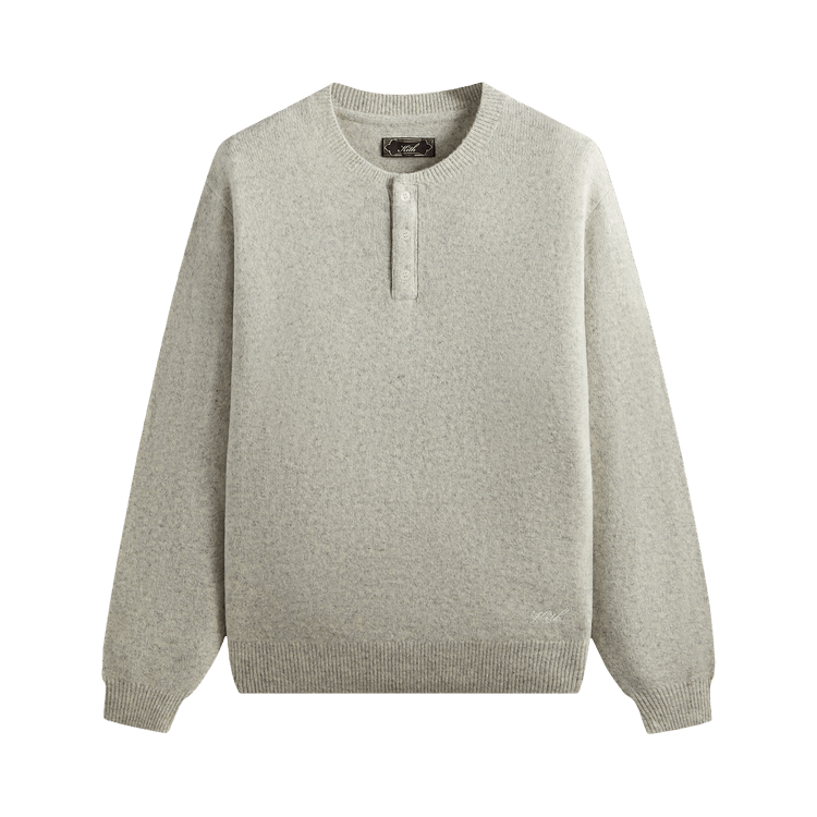 Kith Boucle Harmon Henley Sweater 'Light Heather Grey'
