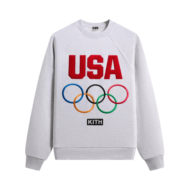 Kith For Team USA Raglan Nelson Crewneck 'Light Heather Grey'