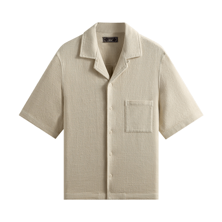 Kith Soft Woven Cropped Beckham Camp Collar Shirt 'Waffle'