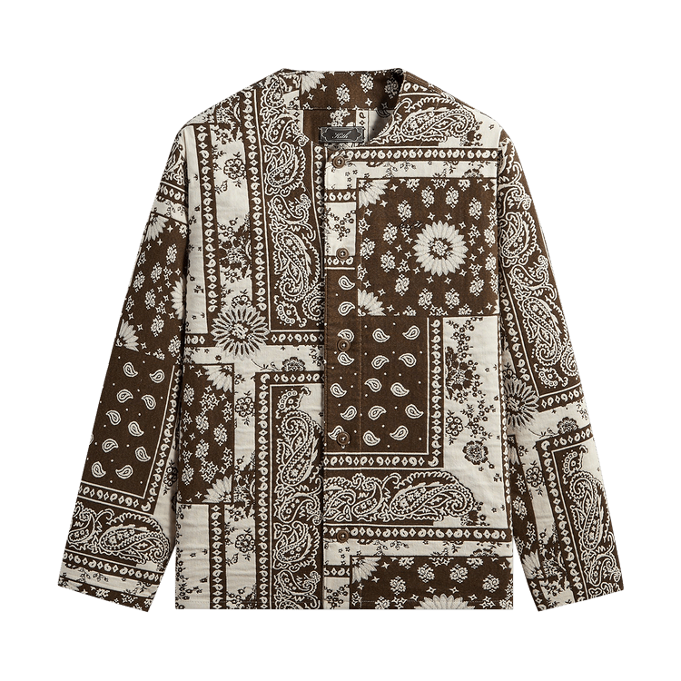 Kith Bandana Jacquard Long Sleeve Willis Shirt 'Coffee'